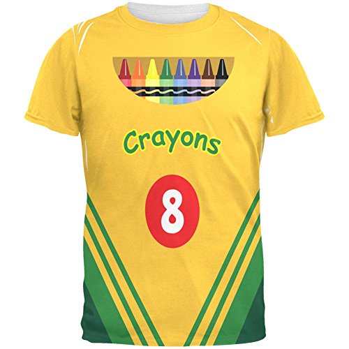 Halloween Crayon Box Costume All Over Adult T-Shirt - Large