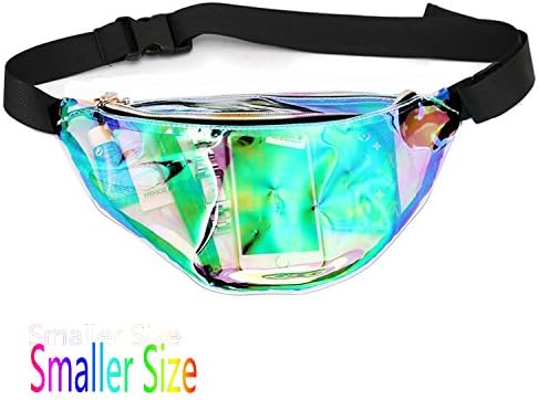 Fashion Neon Stylish Water Resistant Fanny Pack for Women Rave Festival Beach Waist Bags (Iridescent ,Smaller Size)
