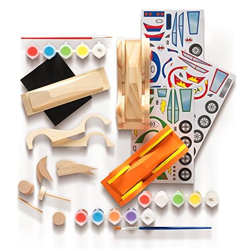 Made By Me Build & Paint Your Own Wooden Cars by Horizon Group Usa, DIY Wood Craft Kit, Easy To Assemble & Paint 3 Race Cars, Multicolored - Image 4