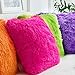 MIULEE Pack of 2 Luxury Faux Fur Throw Pillow Cover Deluxe Winter Decorative Plush Pillow Case Cushion Cover Shell for Sofa Bedroom Car 18 x 18 Inch Purple