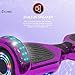 TechClic Electric Hoverboard Self-Balancing 6.5 Inch Wheel Built in Speaker LED Headlight UL Certifie (Chrome Purple)