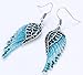 Szxc Women's Crystal Guardian Angel Wings Hypoallergenic Dangle Earrings Biker Jewelry - 2 1/4 inch…