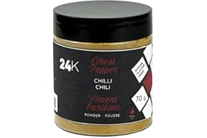 24K Ghost Pepper Powder - 70g (2.5oz) | Over 1,000,000 SHU, Bhut Jolokia, Adds Spicy Heat, No Additives, Perfect for Meat Rub