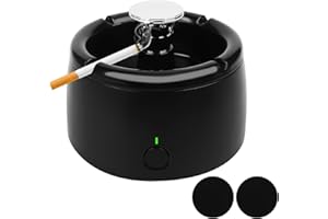 FLOVERKITY Smokeless Ashtray Air Purifier Clean Air Ashtray Smoke Eater Ashtray, Smokeless Ashtrays for Cigarettes indoor, Smokeless Ashtray for Home, Outdoor(Black) (Black)
