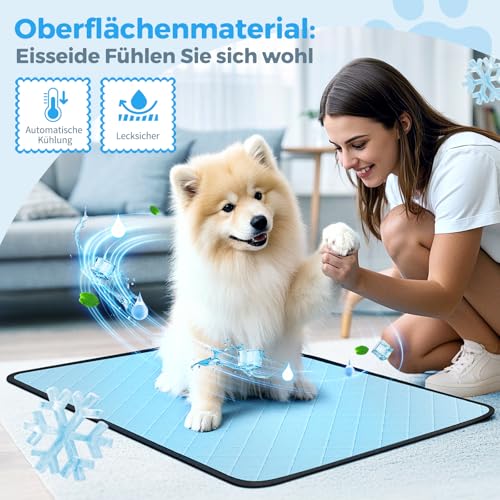Clefivie Cooling Mat for Dogs, Cooling Mat for Cats, Dog Cooling Mat, Self-Cooling, Washable Cooling Blanket for Dogs, Cooling Mat, Summer, Non-Slip Cat Cooling Mat, Bed Cooling Pad Dog
