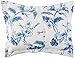 Amazon Brand – Pinzon Signature 190-Gram Cotton Heavyweight Velvet Flannel Duvet Cover Set, Full / Queen, Floral Smoky Blue