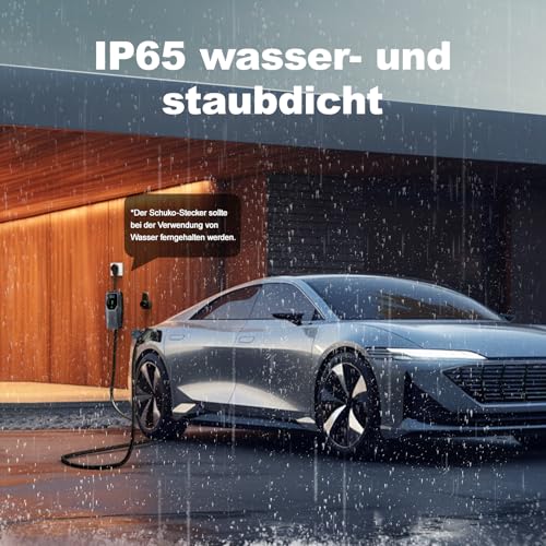 VDLPOWEREU Charging Cable Type 2, 3.6 kW / 5 m Charging Cable for Electric Car, 6A-16A Portable EV Charger, with Single-Phase EU Schuko, IP65, European Standard IEC 62196-2