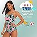 SESY Womens One Piece Swimsuits Sexy Backless Floral Printing Patterns Padded Push up Swimwear Turquoise