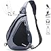 Sling Backpack, Chest Bag CLINFISH Water Resistant Nylon Shoulder Pack Small Outdoor Lightweight Crossbody Daypack for Hiking Camping Fishing Cycling Climbing for Men & Women (gray)
