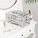 Beautify Professional Large Lockable Acrylic Vanity Makeup and Beauty Storage Display Case, Clear Cosmetics Box (Marble Effect with Chrome Frame)