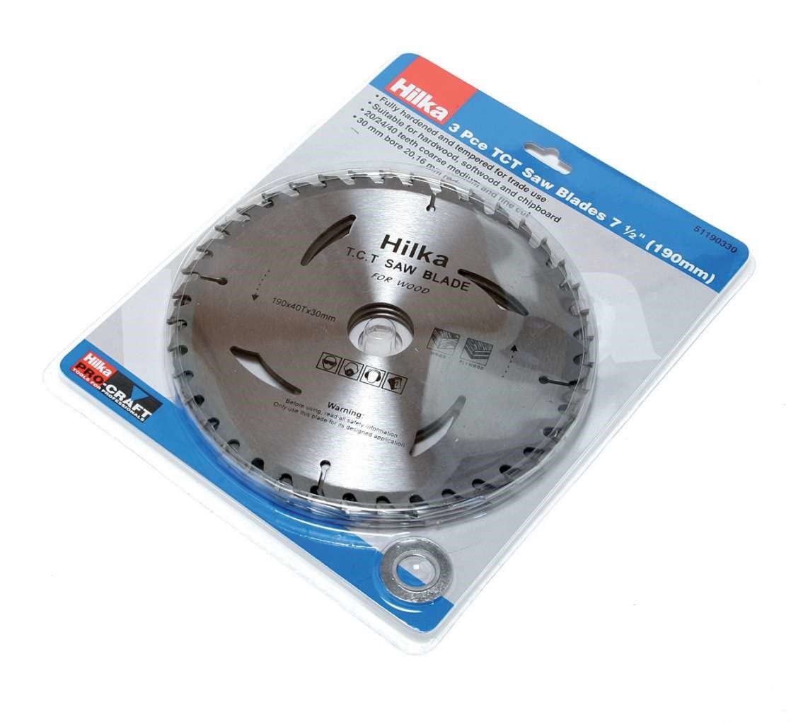 3 PCE 7 1/2" TCT Saw Blades