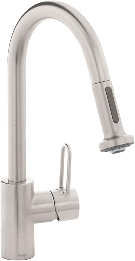 Hansgrohe Metro E High Arc Pull Out Kitchen Faucet Stainless