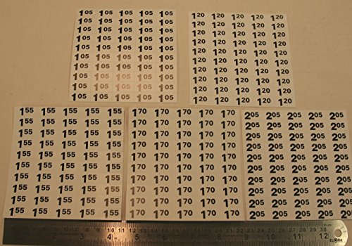 Vending machine price label stickers - $1.00, $1.25, $1.50, $1.75 & $2.00 labels