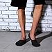 WANDER No Show Socks Mens Non Slip Low Cut Invisible Ankle Sock Pack 7 Pairs Boat Liner 6-12 (7Black)