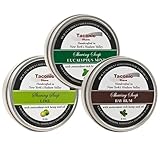 Taconic Shave Barbershop Quality 3 Shaving Soap Variety Pack - with Antioxidant-Rich Hemp Seed Oil - Made in New York's Hudson Valley -- Bay Rum, Eucalyptus Mint & Lime 4 oz soaps!