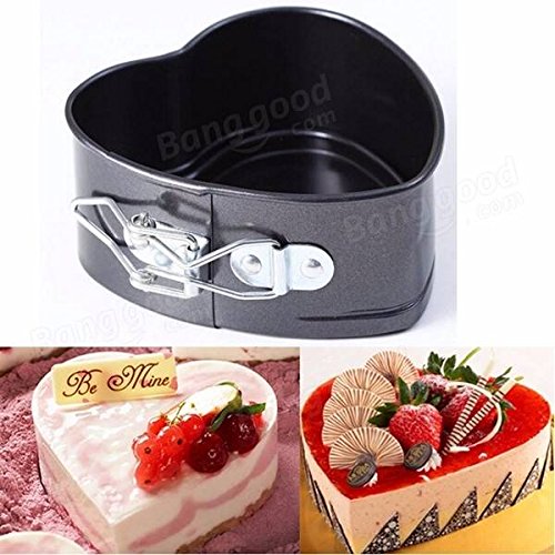 Bazaar Non-Stick Stainless Steel Cake Pan Heart Shape Cheese Bread Jelly Pudding Muffin Mold Baking Tool