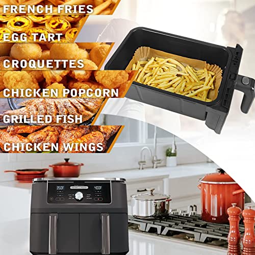 Air Fryer Disposable Paper Liner Rectangular for Dual Basket Air Fryer