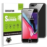 iPhone 8 Plus Screen Protector, SUNDATOM Premium Tempered Glass Front + Back Screen Protectors for iPhone 7 Plus 8 Plus [Scratch-Resistant] [No-Bubble Easy Installation] (1 Front and 1 Back)