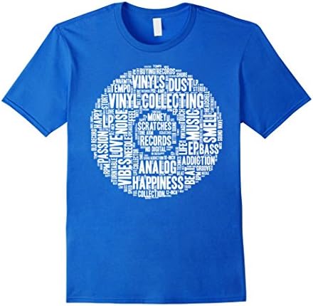 Men's Love Vinyl Shirt: Record Collection Turntable DJ Words Gift XL Royal Blue