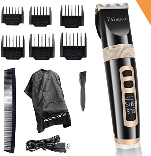 Professional Electric Hair Clippers For Men, Household USB LED Display Rechargeable, Best Hair Trimmer For Boy & Kids, Hair Cutting Cape Gift Set Haircut Kit