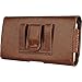 Galaxy S8 Plus , Galaxy S7 EDGE , GALAXY S6 EDGE PLUS , GALAXY NOTE 8 , NOTE 5 , NOTE 4 , NOTE 3 , NOTE 2 ~ EXTRA LARGE Horizontal PU Leather Pouch Carrying Case Holster Belt Clip and Magnetic Closure - Brown 2