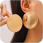 Large Gold Geometric Statement Earrings for Women Vintage Irregular Round Big Dangle Drop Earring Chunky Exaggerated Silver Jewelry Oval Accessories