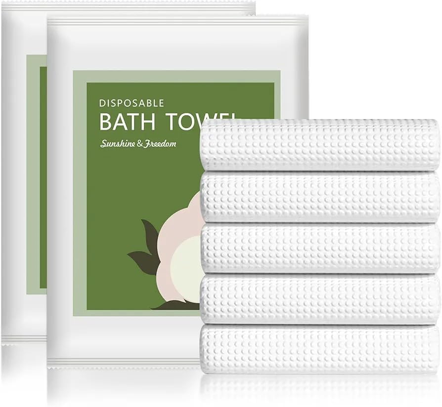 30 Pack Disposable Bath Towels 70x 140cm – Compressed, Individually Wrapped Towels for Hotel, Spa, Gym, Salon, Beach, Sauna, Camping & Travel – Soft, Absorbent, Lightweight & Portable