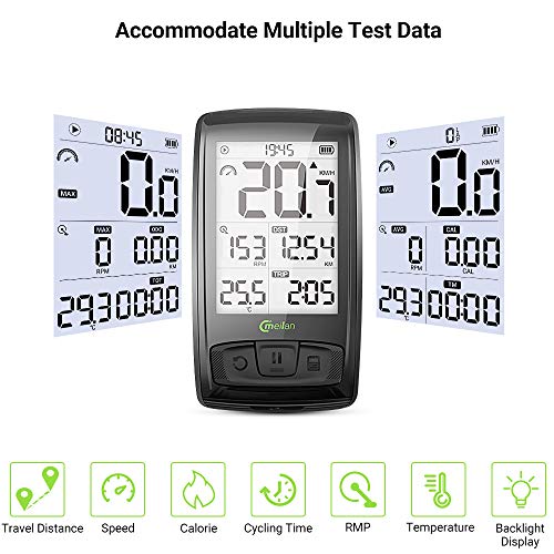 Meilan Bike Computer Wireless 2.5 Inch Cycling Computer Bicycle Speedometer and Odometer Cycle Computer with ANT+ Speed & Cadence Sensor