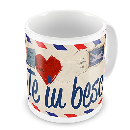 Coffee Mug I Love You Romanian Love Letter from Romania Neonblond