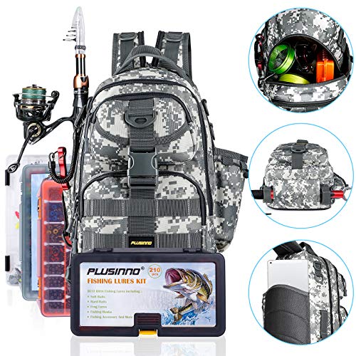 PLUSINNO Fishing Tackle Backpack Storage Bag，Fishing Gear Bag，Water