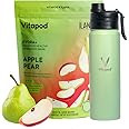 Vitapod x Ilana Muhlstein Hydra+ Apple Pear Flavored Water Enhancer Pods Starter Bundle, Sugar Free, Vitamin C, Vitamin D, Zinc, 30 Pods, 22 oz Stainless Steel Water Bottle, Sage Green