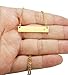 LOYALLOOK Stainless Steel Gold Tone Initial Bar Necklace Alphabet Pendant Necklace 16