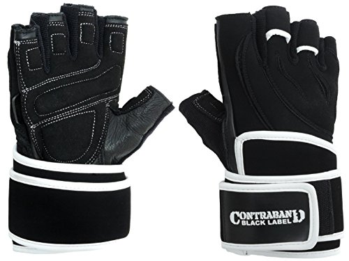 Contraband Black Label 5710 Classic Wrist-Lock Gloves w/Quick Release Finger Loops (White, Small)