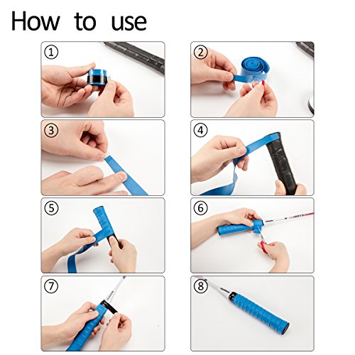 image for PAMASE 32 Packs Tennis Racquet Replacement Overgrip Tape - Multi-purpo