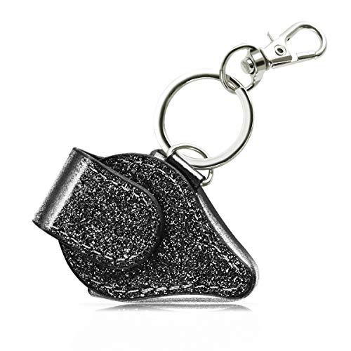 Casekey Compatible with Pokemon Go Plus, Pokemon Go Plus Case Leather Cover Skin Glitter and Cute Case for Girls Women, Black (ONLY CASE)