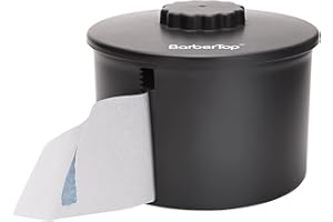 BARBERTOP Black Paper Roll Holder, Neck Strip Dispenser, Neck Papers Case, Hairdressing Tool for Barber