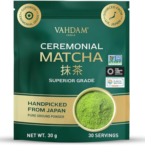 Matcha Cerimoniale 30g | Autentico Matcha Ceremonial Grade da Uji, Giappone | Polvere Ultra-Fine e Vellutata | Senza Amaro, Aroma Fresco