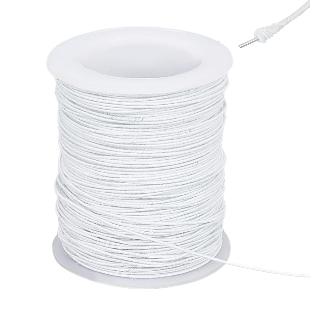 OLYCRAFT 45.72m White Wire Cotton Covered Cloth Covered Stem Floral Wire with Metal Wire Inside Cotton Covered Millinery Wire for Sewing Supplies DIY Making Accessories