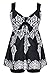 DANIFY Women's Plus Size Swimsuit Retro Print Two Piece Pin up Tankini Swimwear