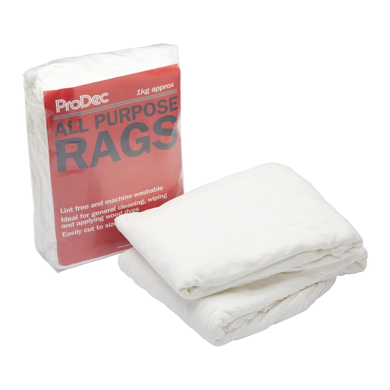 ProDec 1kg bag All Purpose Lint Free Rags, Super Soft Fabric for Wiping, General Cleaning, Scratch Free Polishing, Vehicle Bodywork Buffing, Applying Waxes & Dyes and More