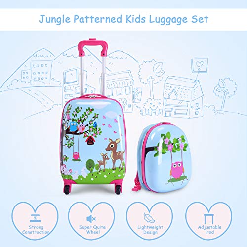 HONEY JOY Kids Luggage, 12” Travel Backpack & 16” Hard Shell Toddler
