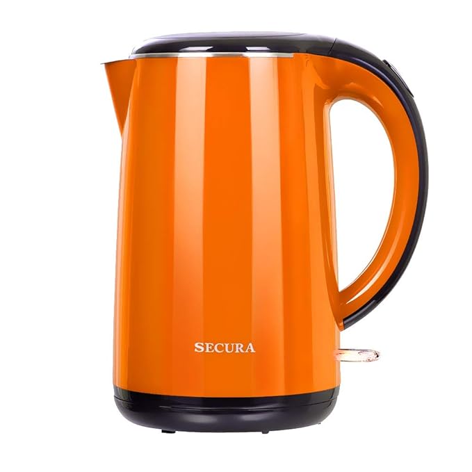 Secura The Original Stainless Steel Double Wall Electric Water Kettle 1.8 Quart (Orange) best electric tea kettle