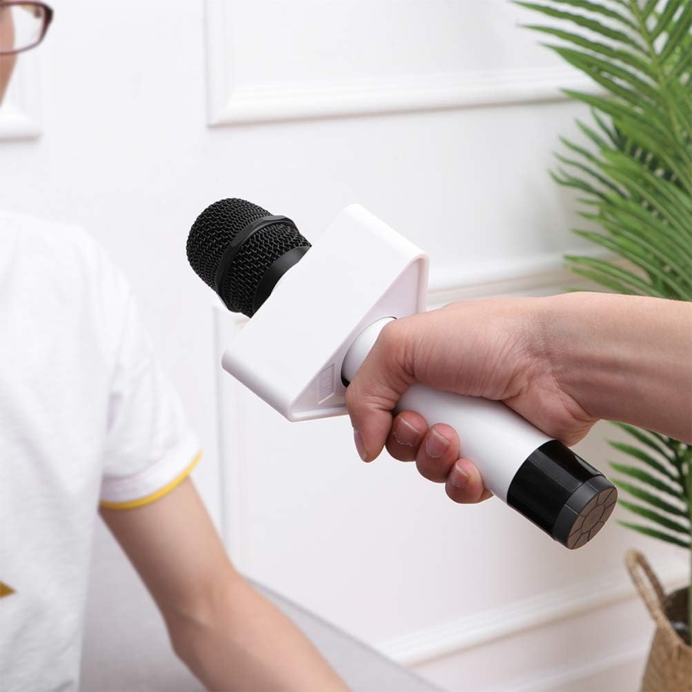 STOBOK Portable Triangle and Square Shaped Interview Mic Microphone Logo Flag Station Logo, Pack of 2, Black and White, 9.5*9.5cm - Image 5