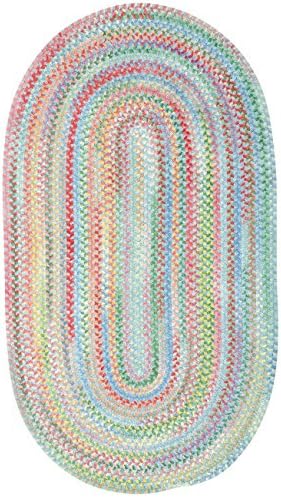 Capel Rugs Baby's Breath 4 x 6 Oval Braided Area Rug (Medium Blue)