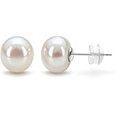 NORBU S925, AAA+ Button Freshwater Stud Pearl Earrings for Women, Timeless Elegant Gifts for Her Mom Wife, Mothers Day/Wedding Anniversary/Christams