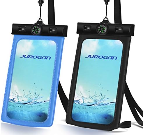 JUROGAN Universal Waterproof Case, IPX8 Waterproof Phone Pouch Dry Bag for iPhone X, iPhone and Plus, Samsung Galaxy Plus Note, Google Pixel HTC LG Sony up to 6" (2-Pack)