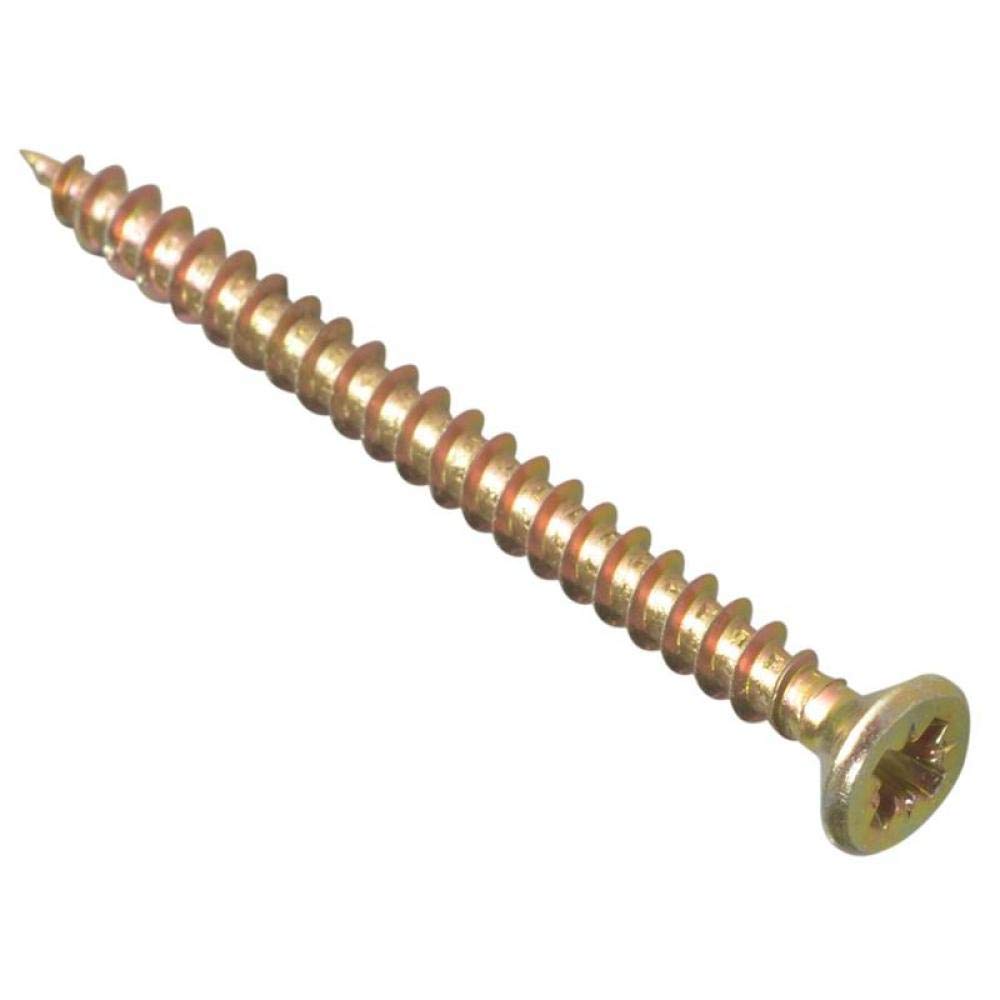 ForgeFix Multi-Purpose Single Thread Screws | 4.5 x 50mm | Zinc Yellow Passivated | Box 200