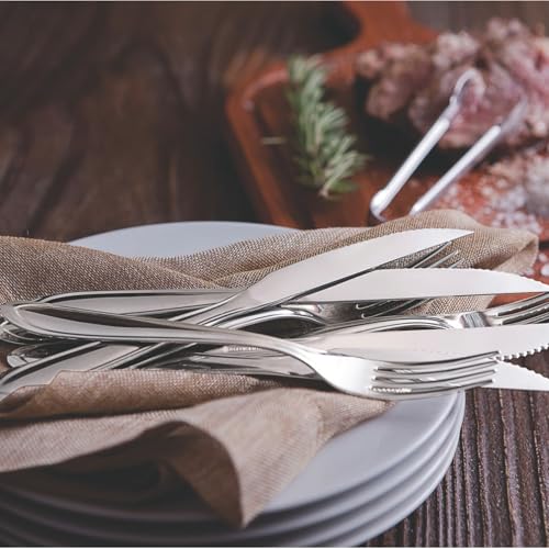 Faqueiro Aço Inox com Faca para Churrasco com 36 Peças Tramontina Laguna Prata