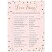 24 Cnt Love Song Match Bridal Shower Game (Faux Gold Glitter on Pink)