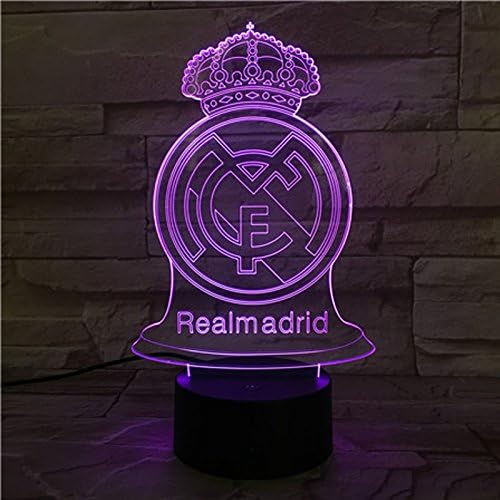 Single Display Board-RealMadrid The 3D Light Serie Home Decor Night Lamp For Kids Bed Room, Party Atmosphere. Can Output 7Colors Remote Control Nightlight Base Can Attach Diffierent 3D Display Borard